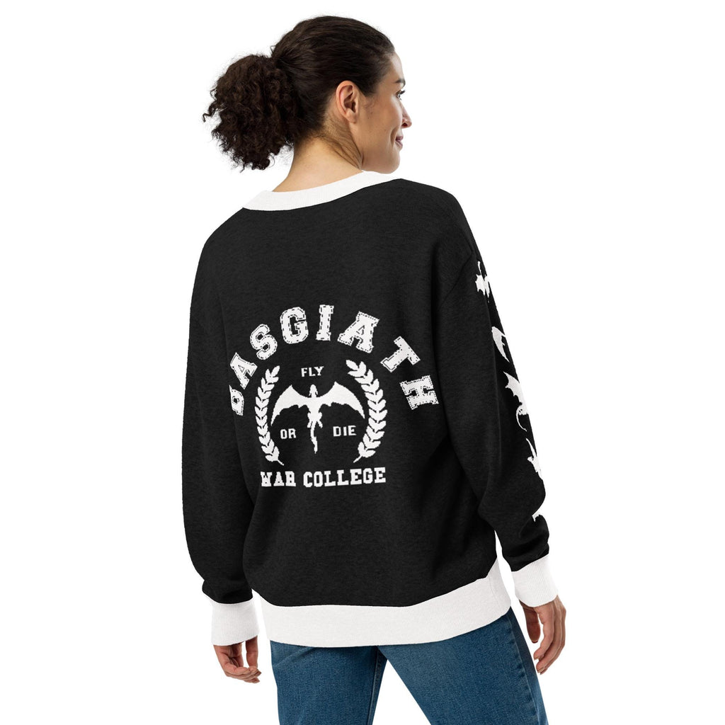 Personalised Basgiath War College Custom Knitted Cardigan, Ink, Fourth Wing