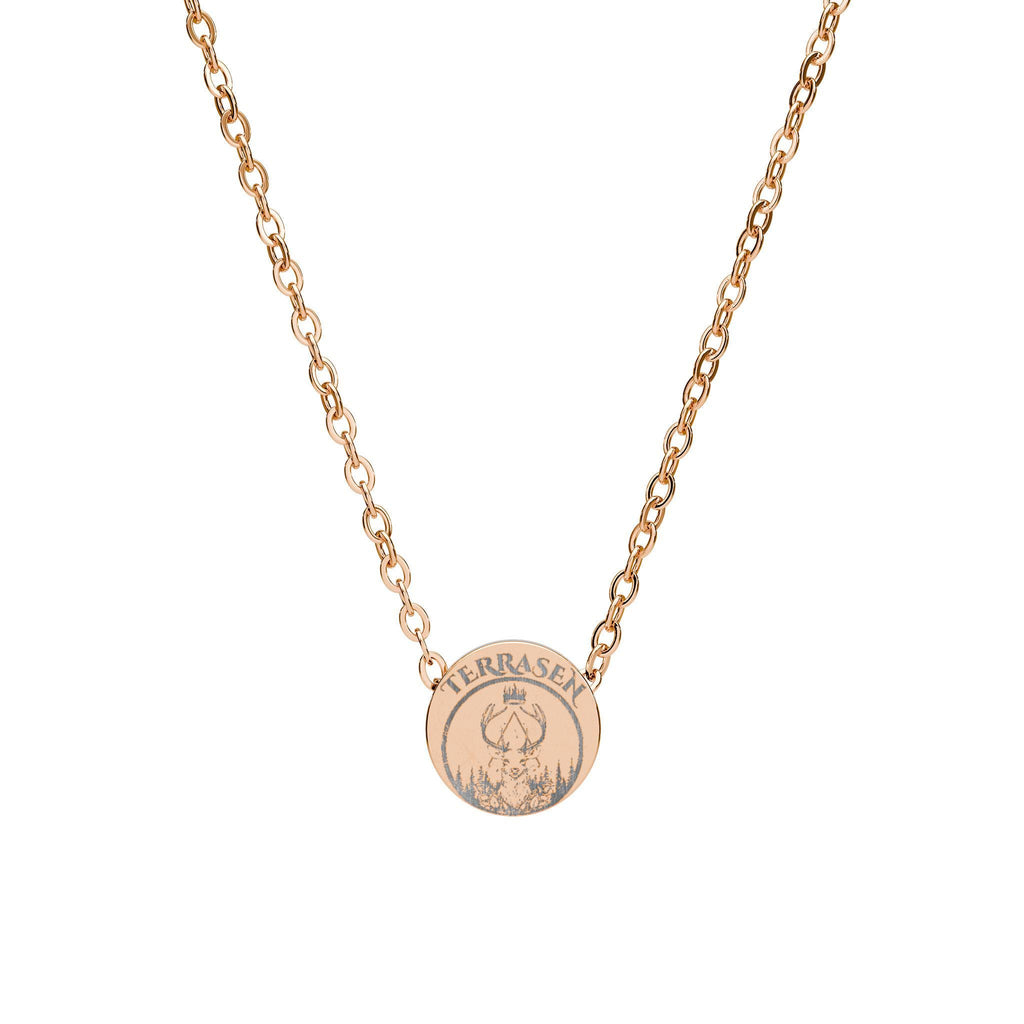 Engraved Terrasen Emblem Mini Circle Necklace Throne Of Glass Inspired