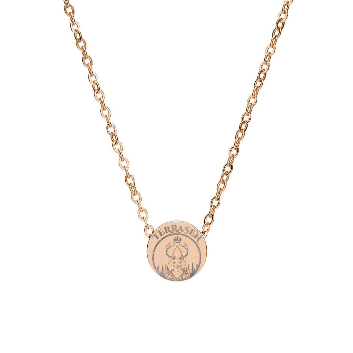 Engraved Terrasen Emblem Mini Circle Necklace Throne Of Glass Inspired