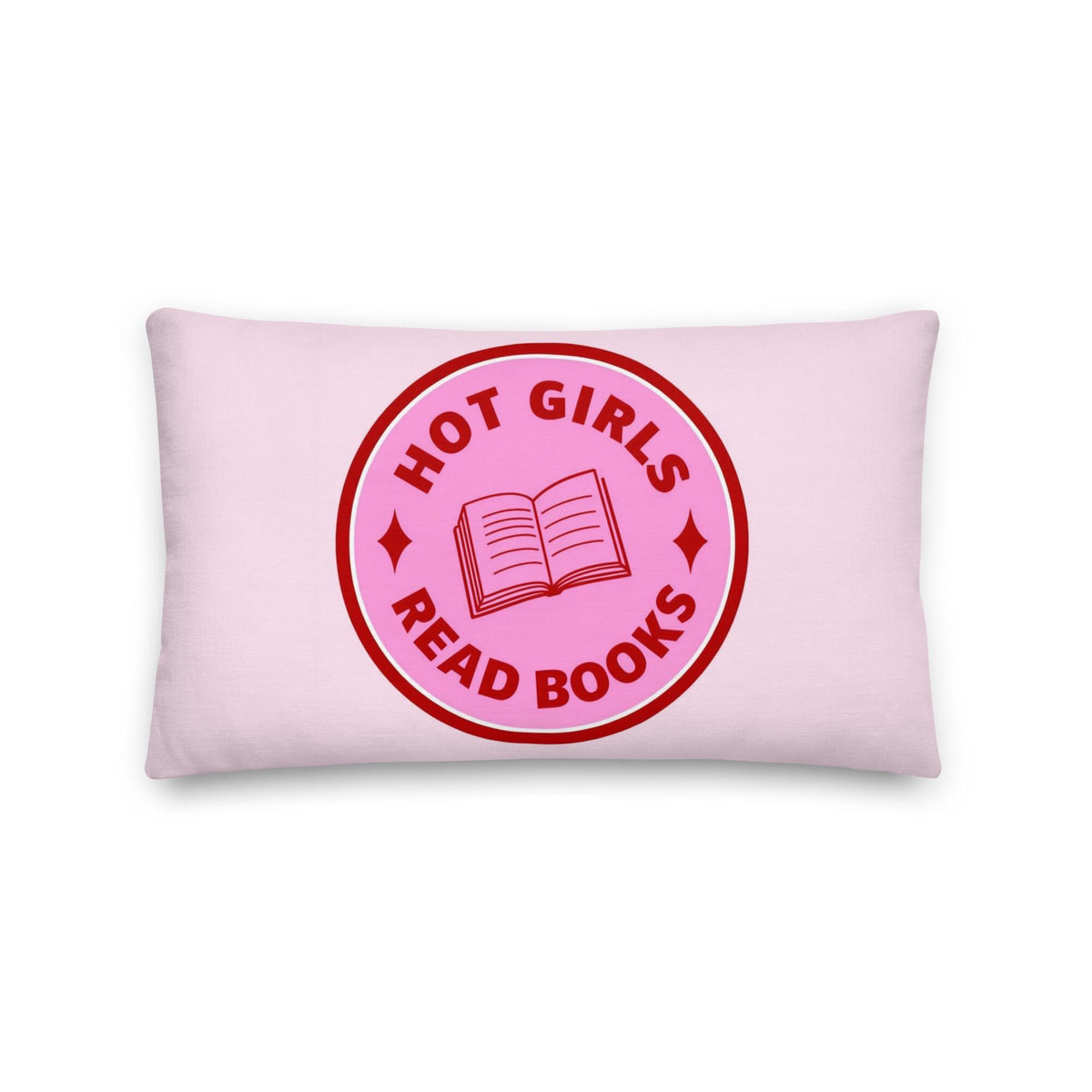 Hot Girls Read Books Pillow, Pink Graphic Cushion