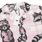 Reading Raccoons Women’s Satin Short Sleeve Pyjama Top