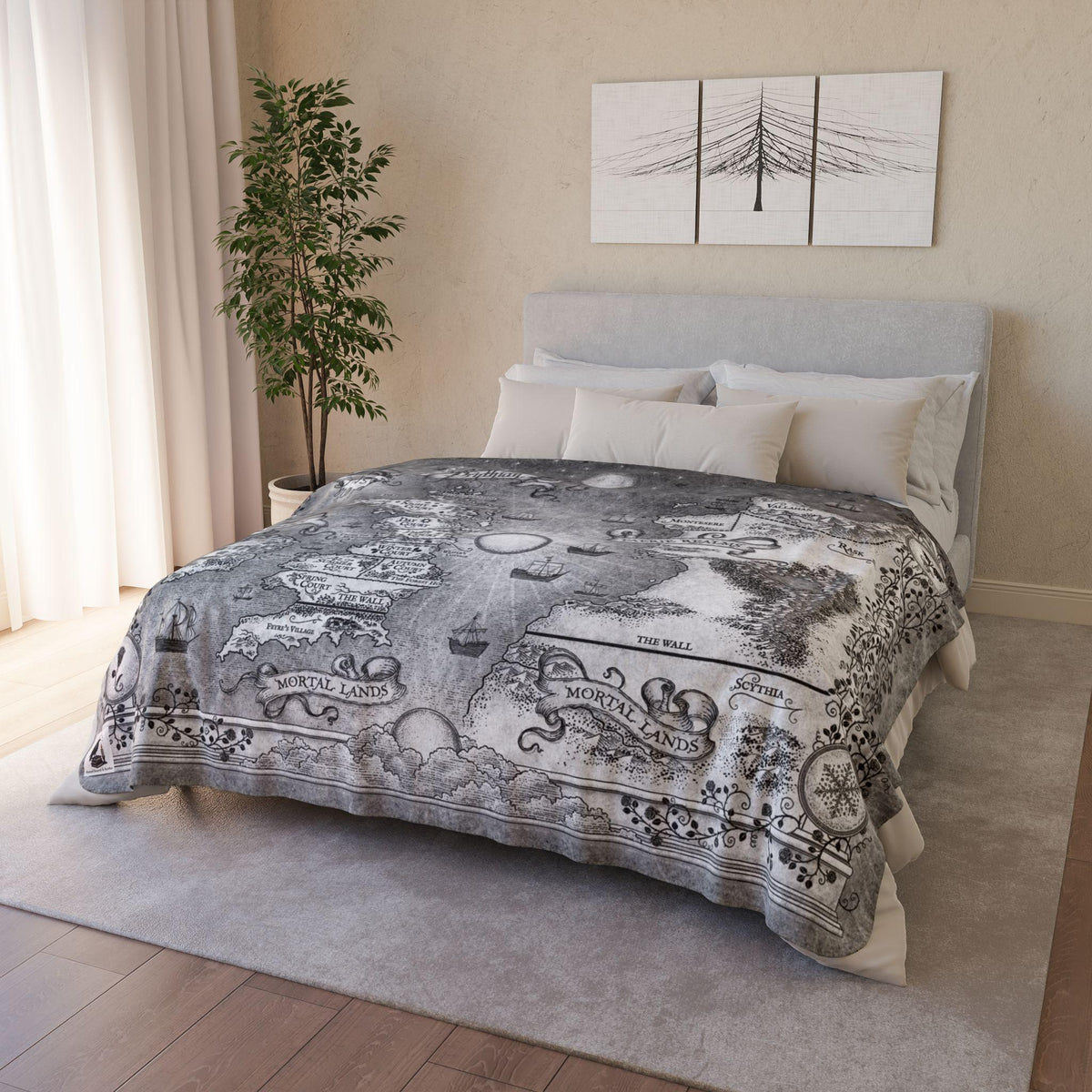 Prythian Map, ACOTAR Cozy Sherpa Blanket | Bookish Throw