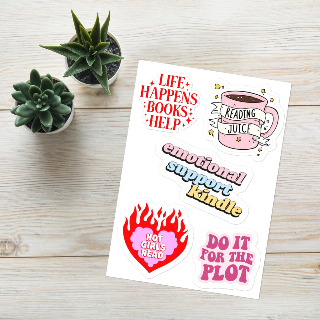 Bookish Sticker Sheet | Kindle, Do It For The Plot, Hot Girls Read