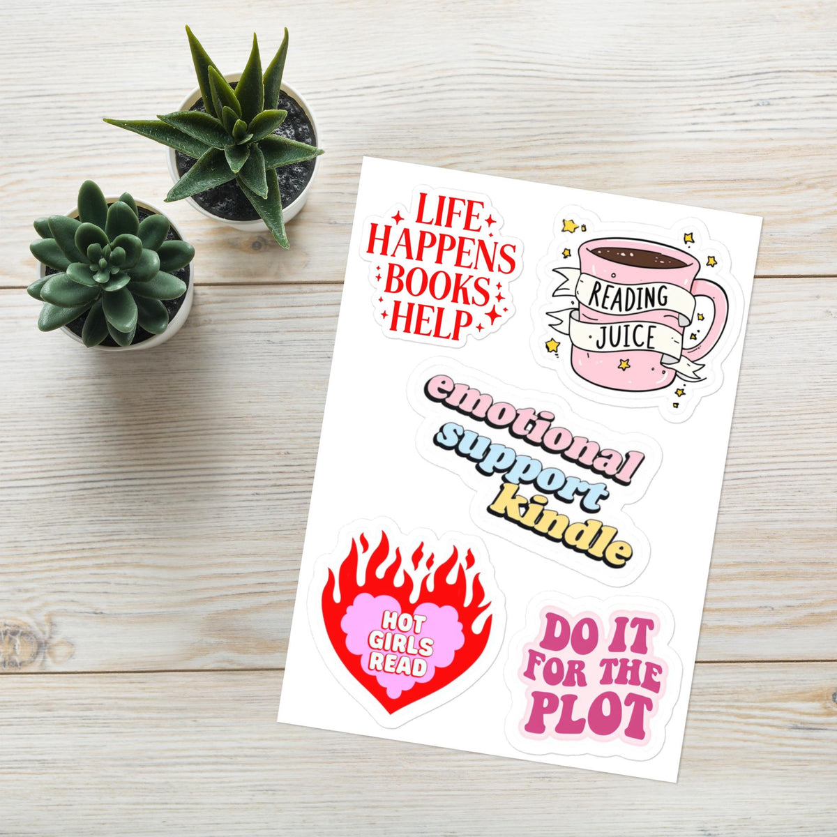 Bookish Sticker Sheet | Kindle, Do It For The Plot, Hot Girls Read