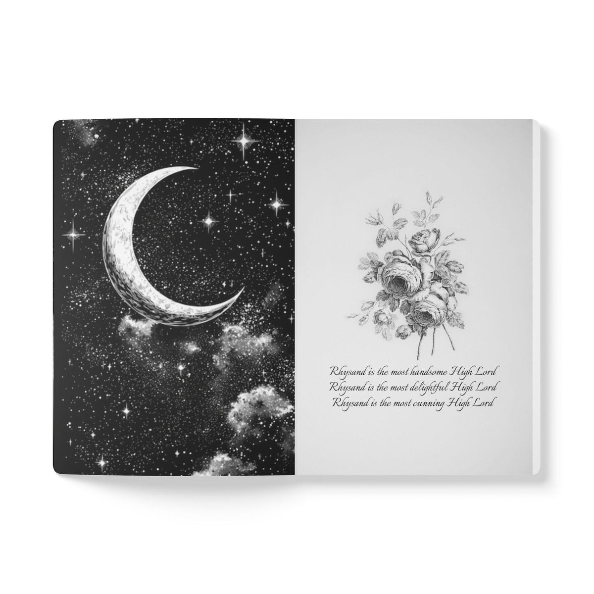 Beautiful Softcover Journal, Rhysand Velaris Notebook, Gift, Fantasy, Night Court