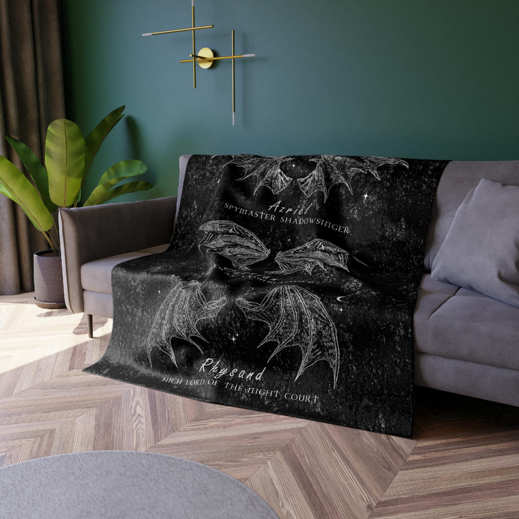 Bat Boys ACOTAR Crushed Velvet Blanket
