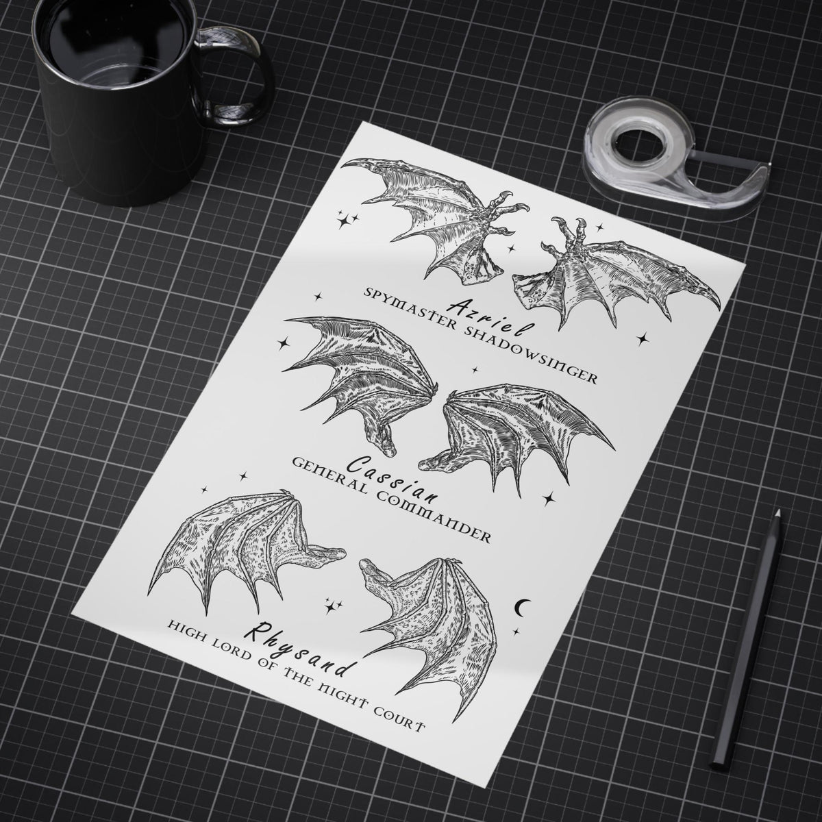 ACOTAR Bat Boys Unframed Print Wings