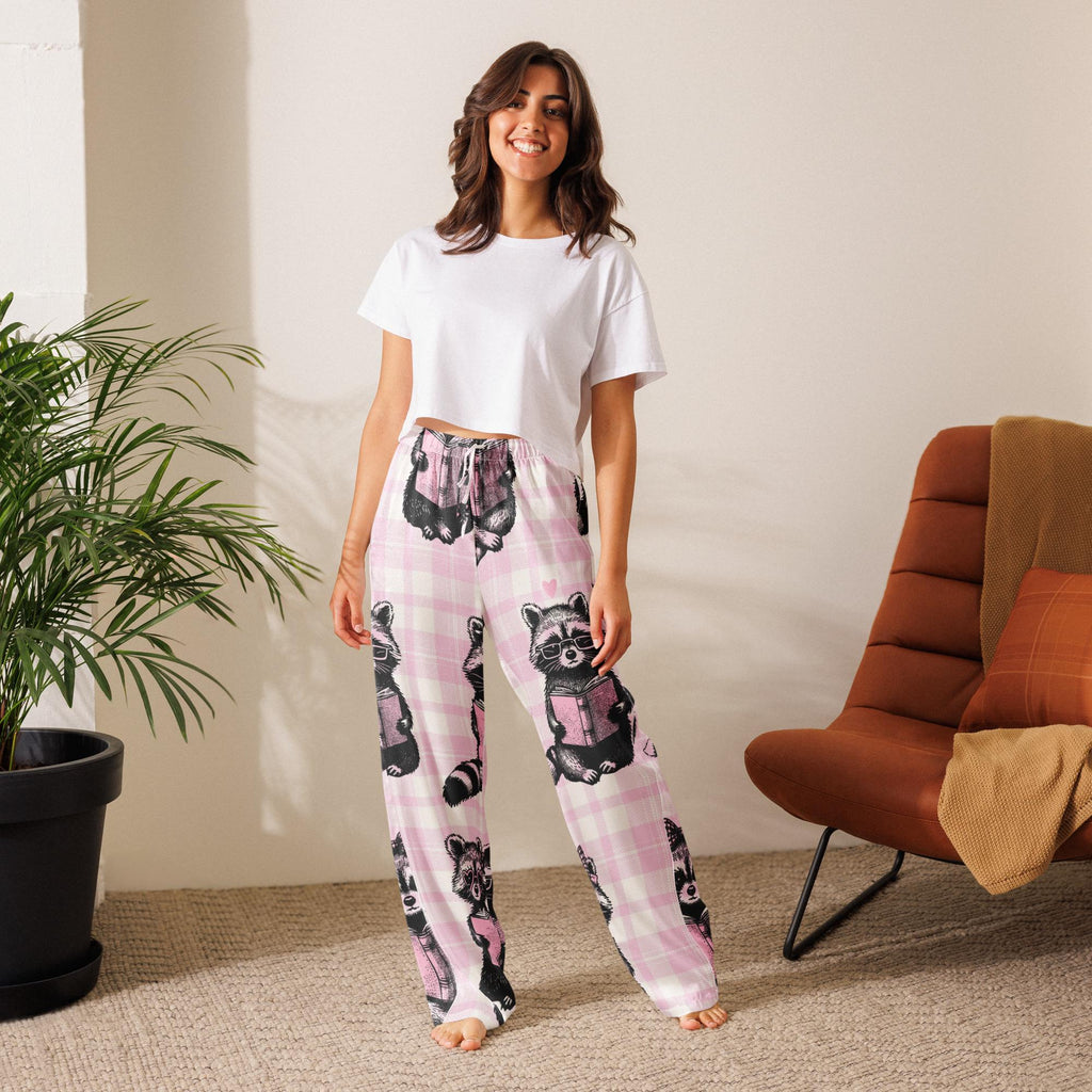 Reading Raccoon Satin Pajama Pants | Women's Sleepwear