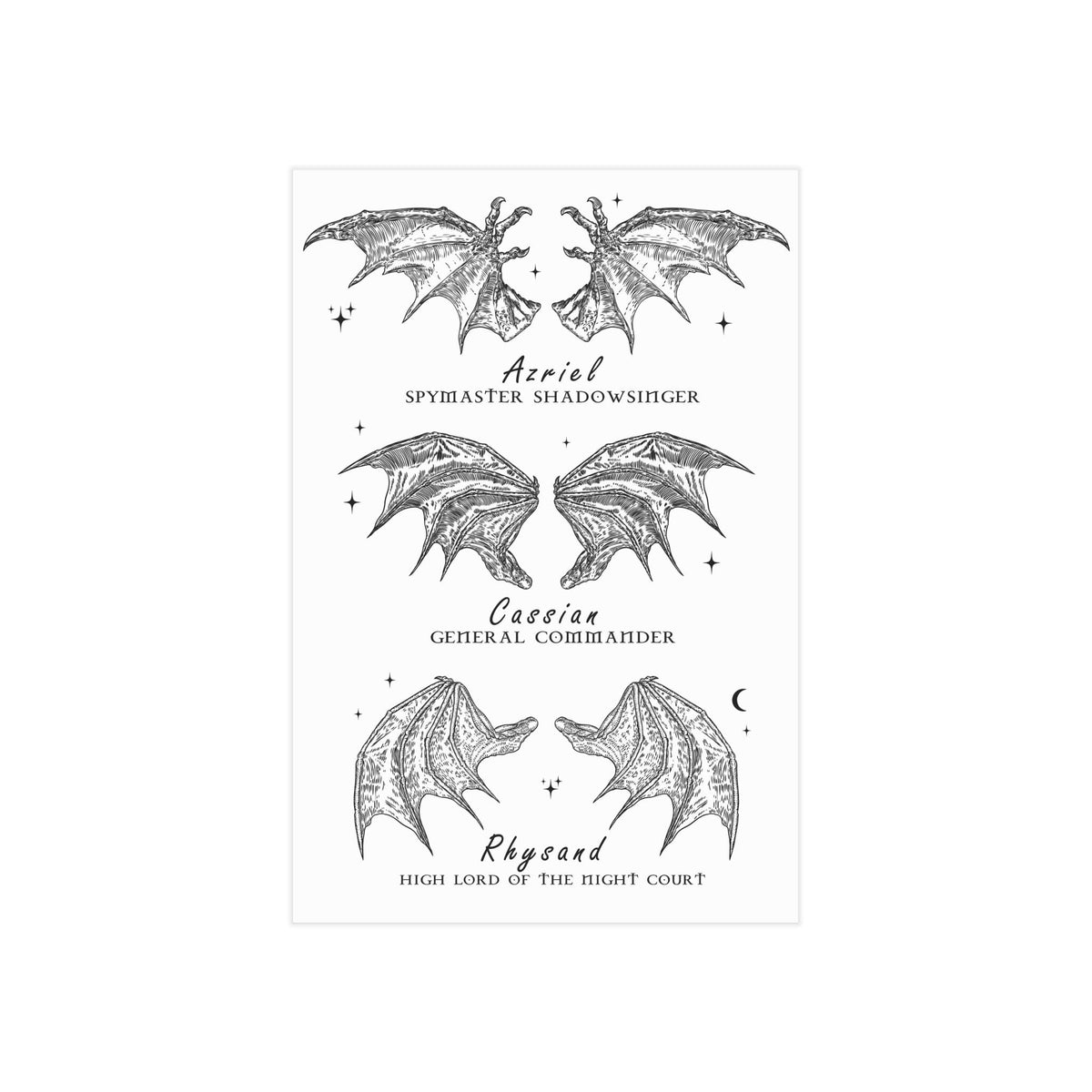 ACOTAR Bat Boys Unframed Print Wings