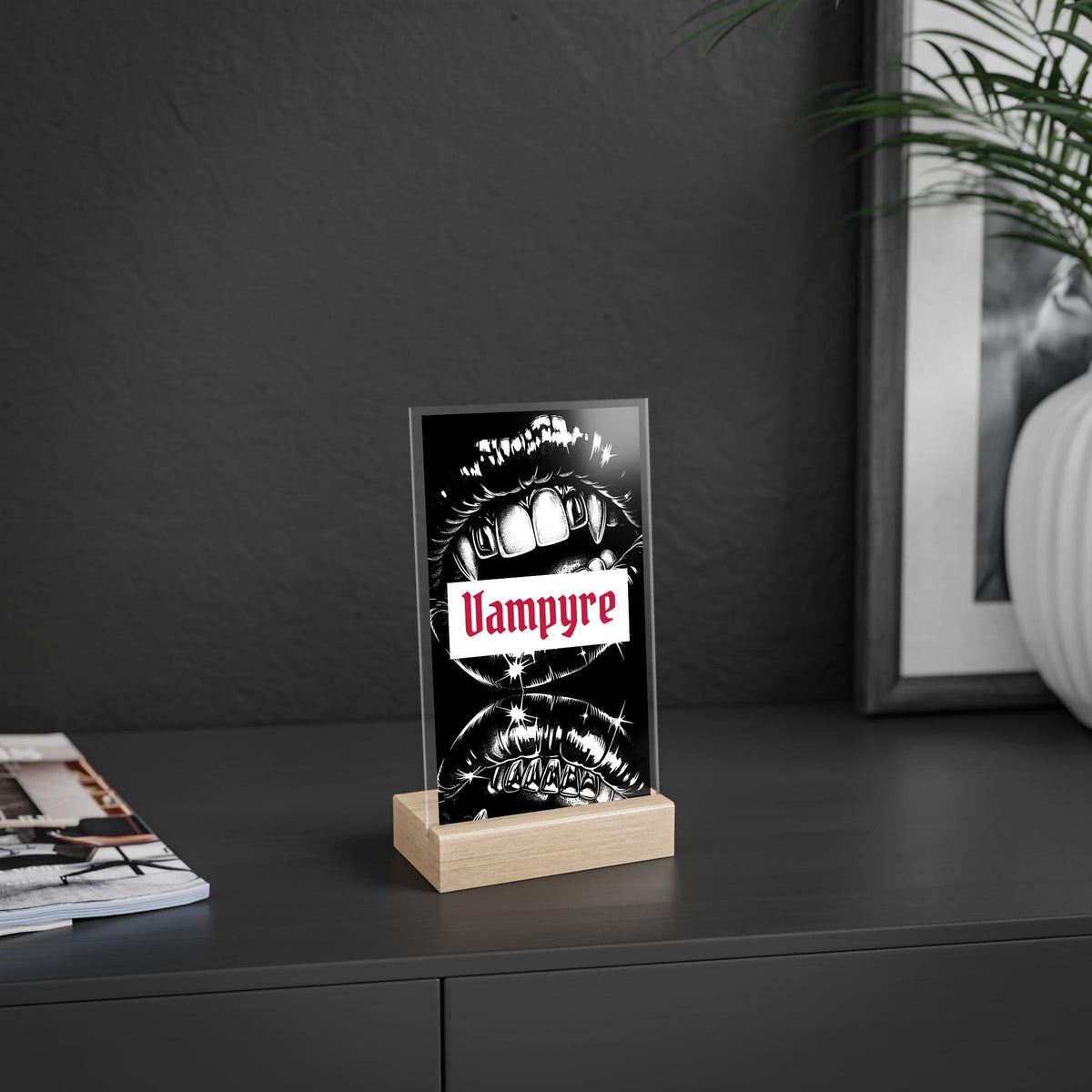 Vampyre Acrylic Bookshelf Sign | Shelf & Book Nook Decor