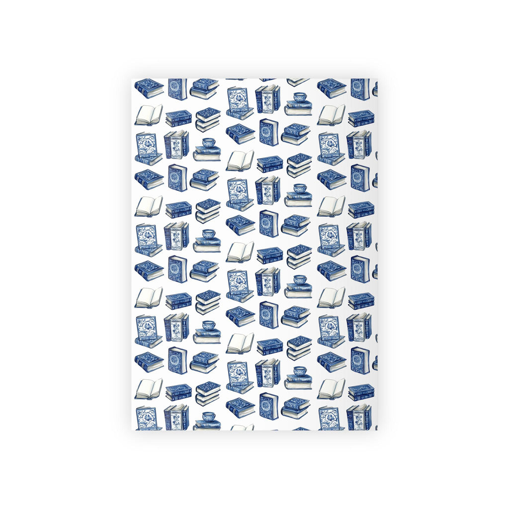 Blue Books Pattern Wrapping Paper, Recyclable Gift Wrap