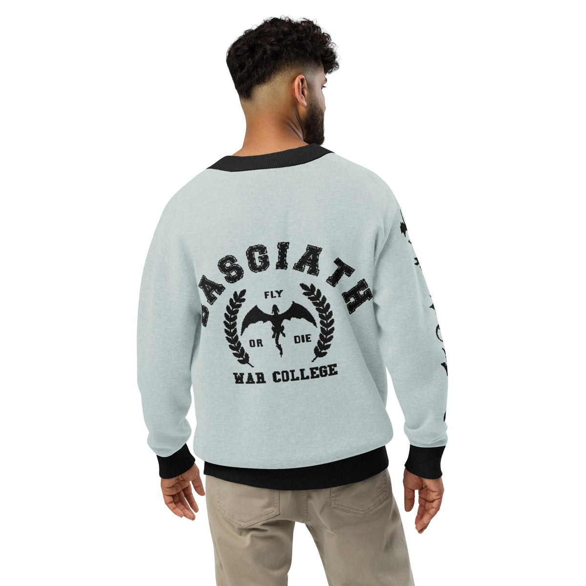 Personalised Basgiath War College Custom Knitted Cardigan, Powder, Fourth Wing
