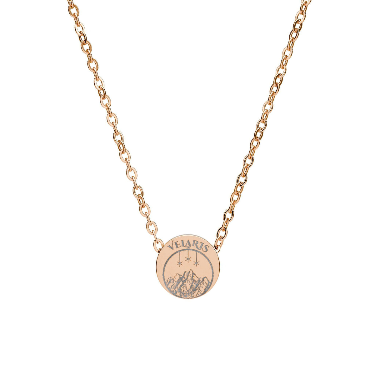Engraved Velaris Emblem Mini Circle Necklace ACOTAR