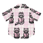 Reading Raccoons Women’s Satin Short Sleeve Pyjama Top