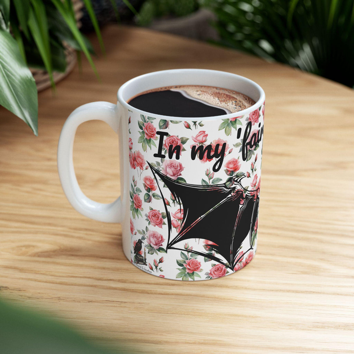 In My Fairy Smut Era Ceramic Mug Roses Bat Wings