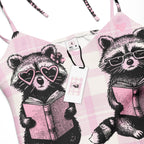 Reading Raccoons Tie-strap Midi Sleep Dress
